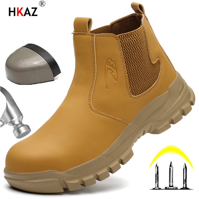 Outdoor Adventure For Adults - 防水メンズ安全ワークブーツ鋼つま先の靴耐衝撃性と耐パンク性アウトドアアドベンチャーハイキング戦術的なブーツ