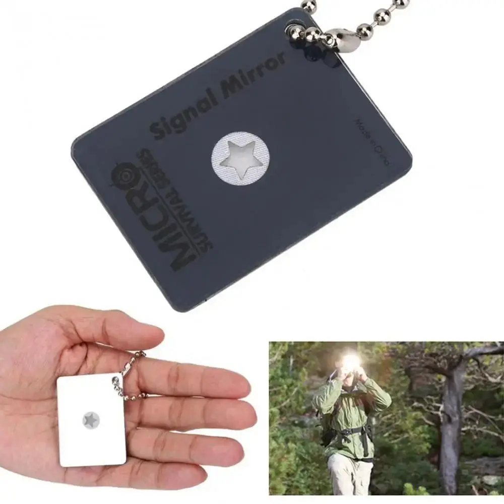 Signal Mirror Rescue - 反射性アウトドア信号ミラー 多機能実用救助ミラー アクリル製トラベルサバイバルミラー アドベンチャーギアアクセサリー