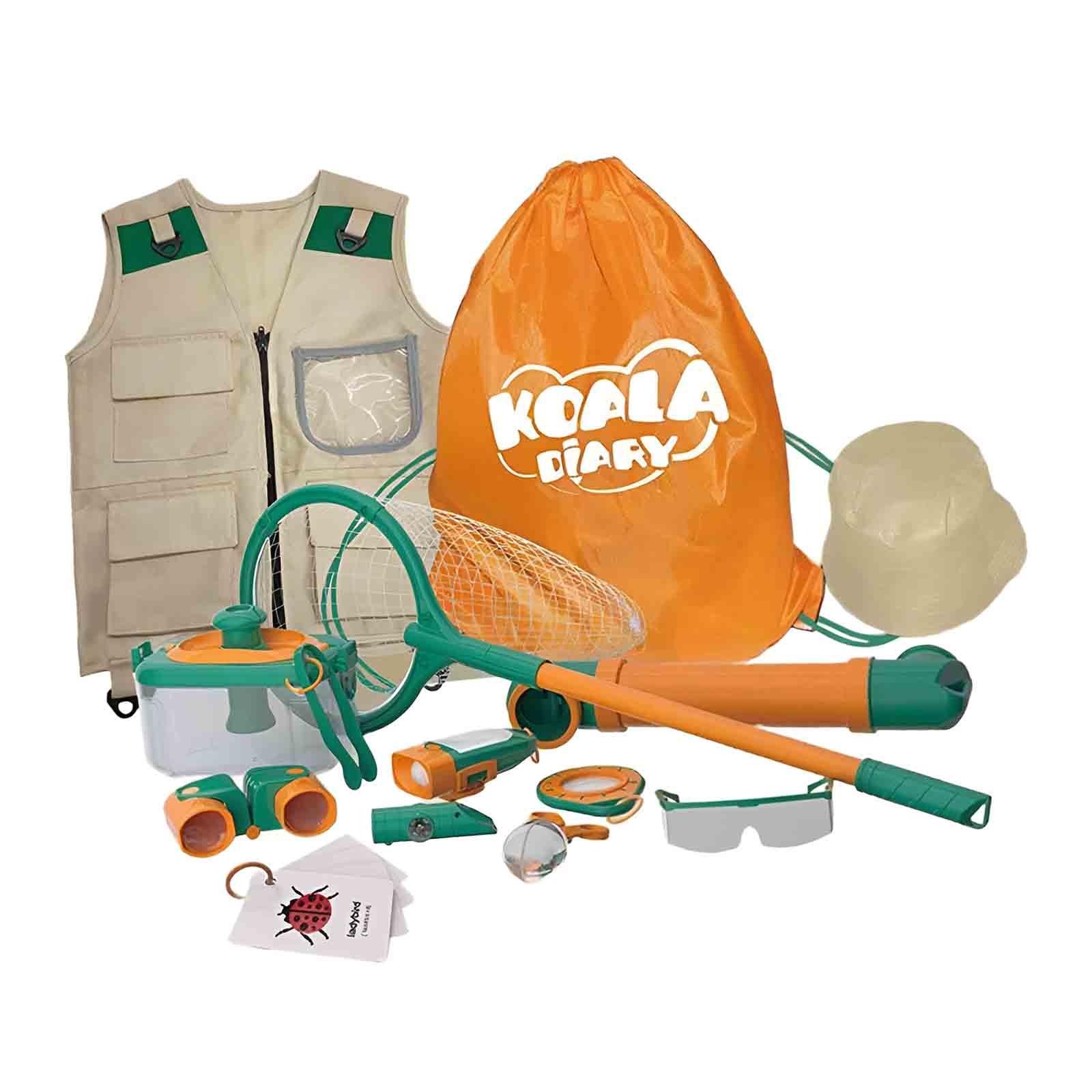 Outdoor Adventure Kit For Boys - 冒険子供のためのエクスプローラーキット、アウトドアアクセサリー、誕生日プレゼント、男の子、女の子、年齢3〜12歳、子供の日プレゼント、14x