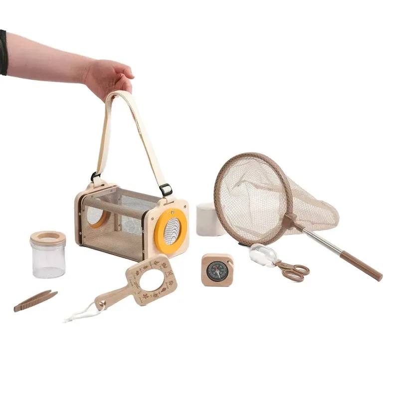 Outdoor Adventure Learning - 多機能アウトドアアドベンチャー自然探検おもちゃ幼児向け木製昆虫捕獲器屋外学習