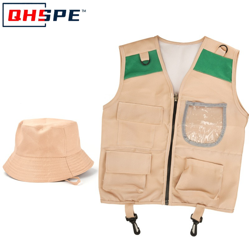 Outdoor Adventure Kit For Boys - キッズエクスプローラーベスト＆ハットコスチュームサファリカーゴベスト男の子アウトドアアドベンチャーキット幼児用なりきり遊びコスチューム