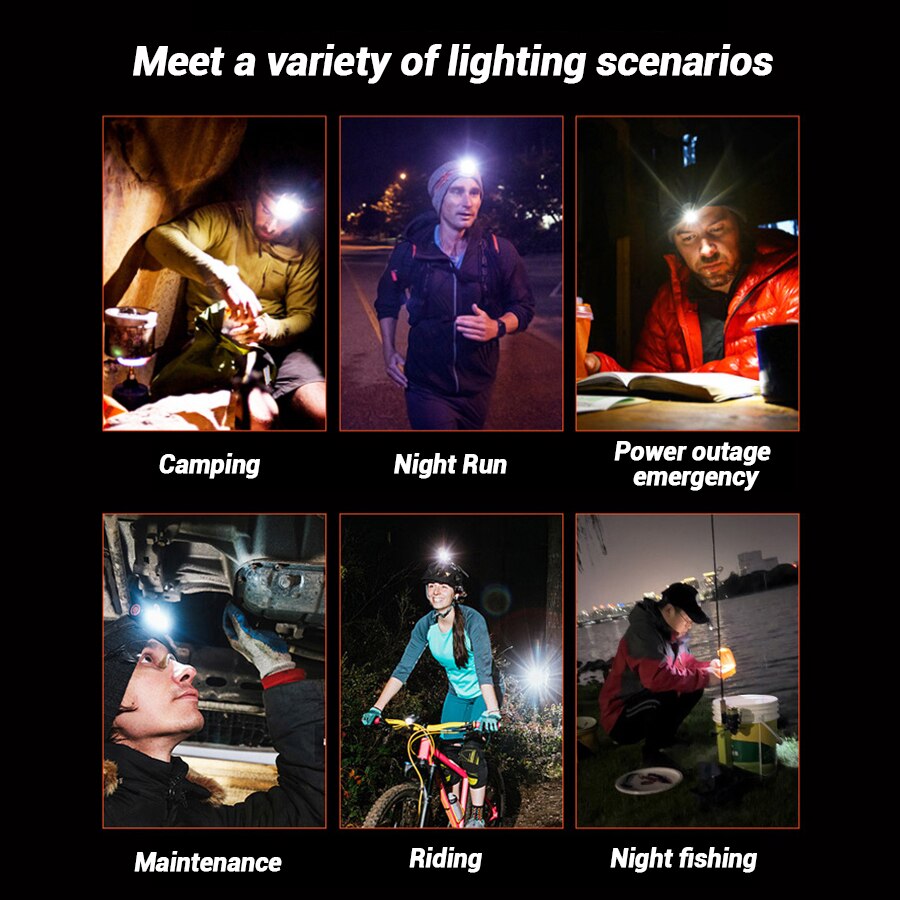 充電式ハンズフリーLEDヘッドランプ、防水キーチェーンマグネ - Outdoor Adventures のレビューと価格