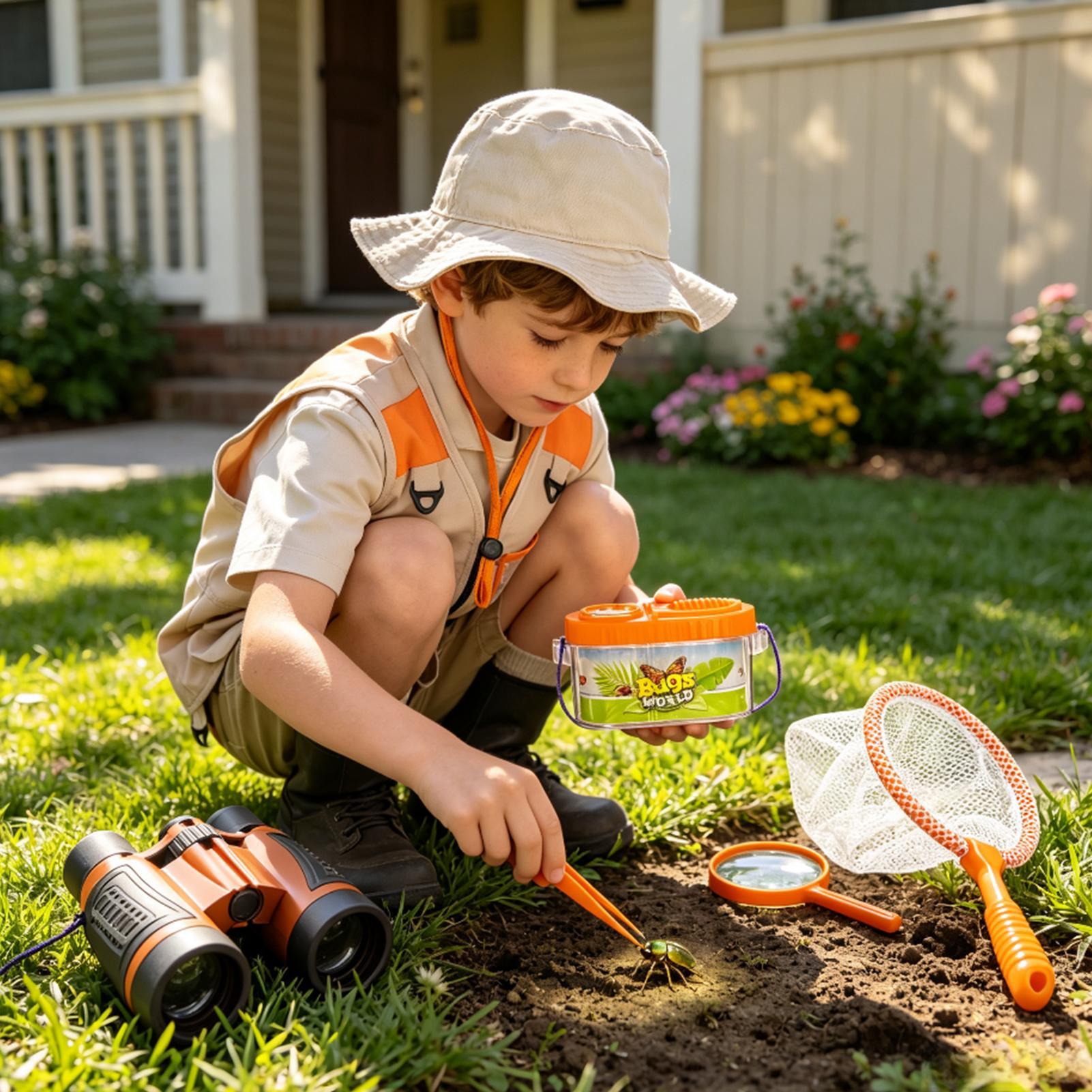 子供用アドベンチャーキット 帽子付き 軽量 通気性 教育玩具 - Outdoor Adventure Kit For Boys のレビューと価格