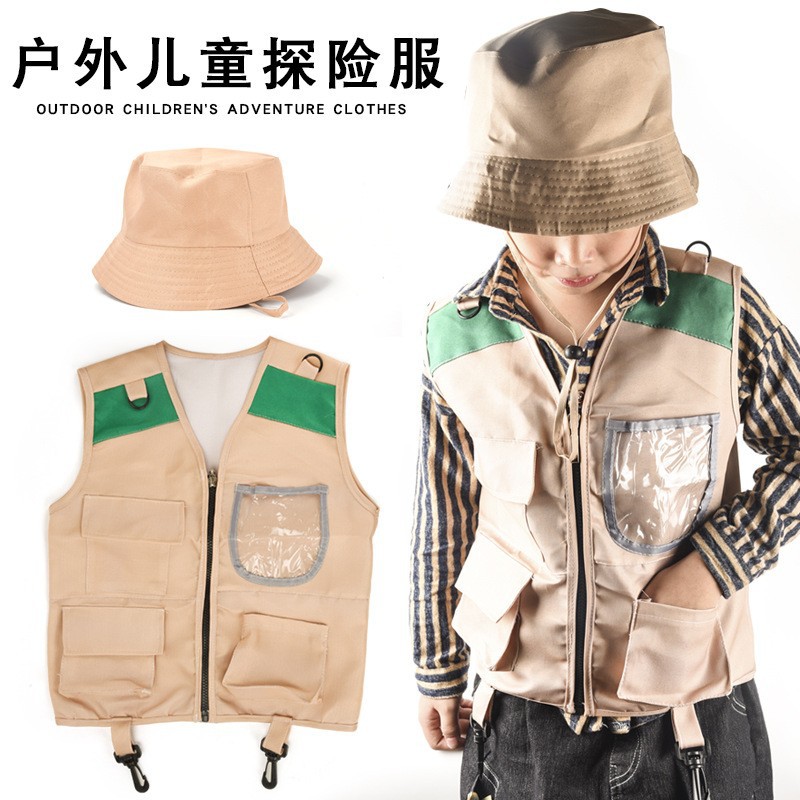 キッズエクスプローラーベスト＆ハットコスチューム サファリカ - Outdoor Adventure Kit For Boys のレビューと価格
