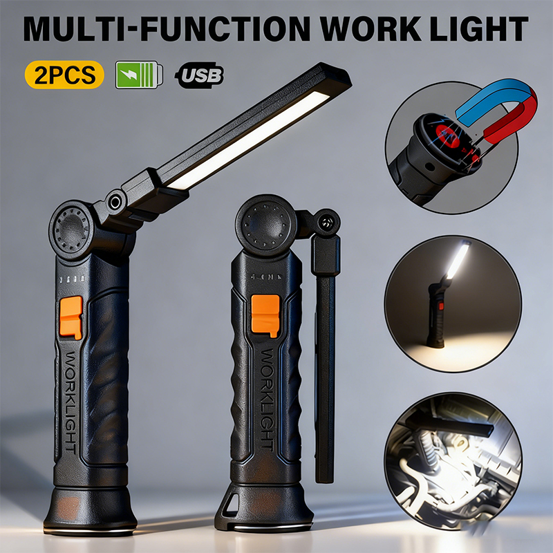 ポータブル COB LED 懐中電灯 USB 充電式ワークラ - Outdoor Adventures のレビューと価格