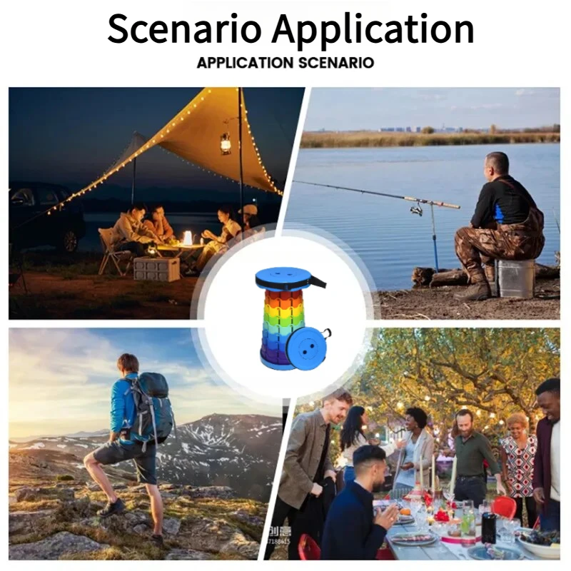 レインボー伸縮式キャンプスツール ポータブル 厚手 折りたた - Outdoor Adventures のレビューと価格