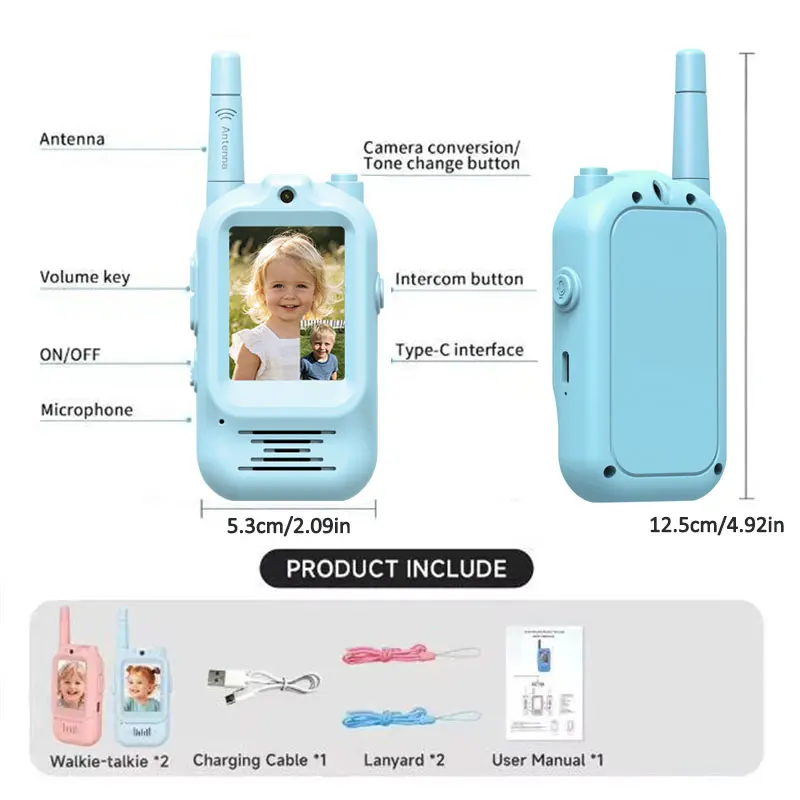 2個セット 子供用ビデオトランシーバー 充電式 室内・屋外用 - Outdoor Adventure Toys For Kids のレビューと価格