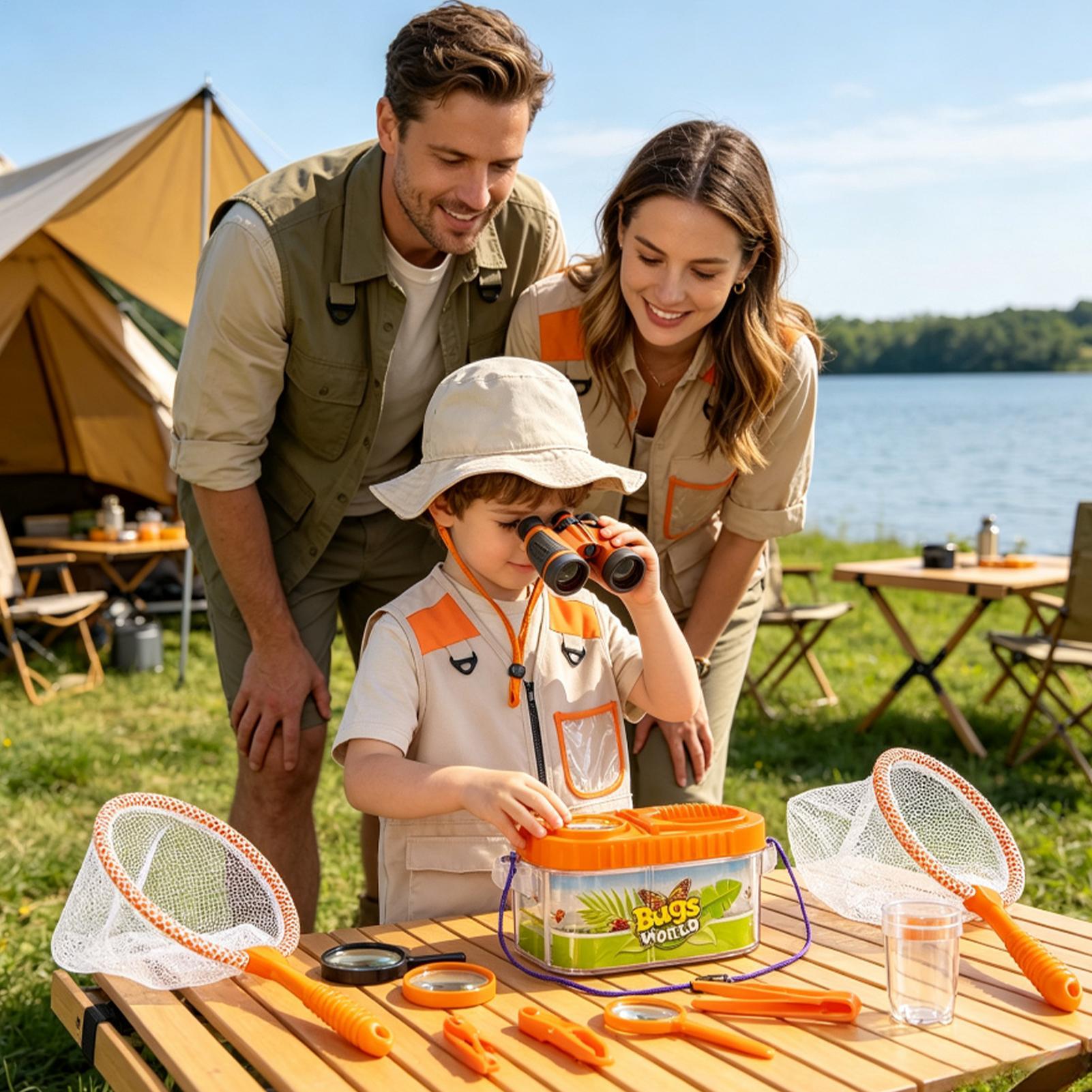 子供用アドベンチャーキット 虫眼鏡付き帽子 軽量科学キット  - Outdoor Adventure Kit For Boys のレビューと価格