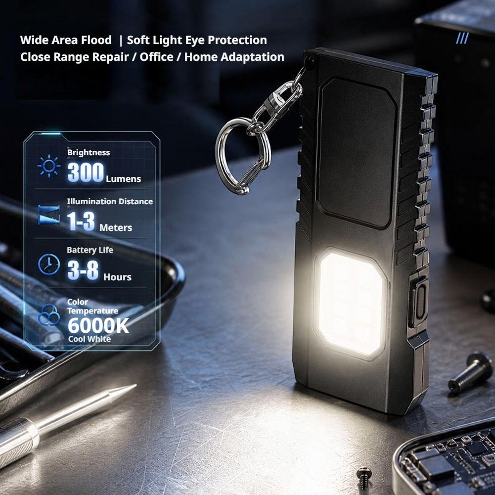 多機能USB充電式キーチェーン懐中電灯 ミニCOB作業灯 E - Outdoor Adventures のレビューと価格