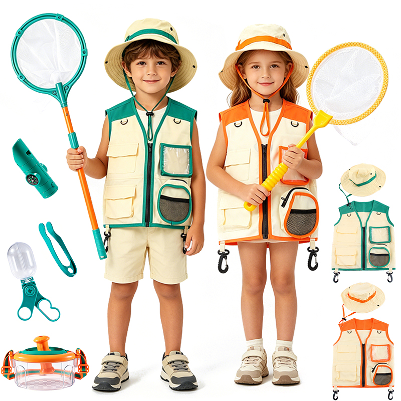 ネイチャーエクスプローラーアドベンチャーキット帽子ベスト男の - Outdoor Adventure Kit For Boys のレビューと価格