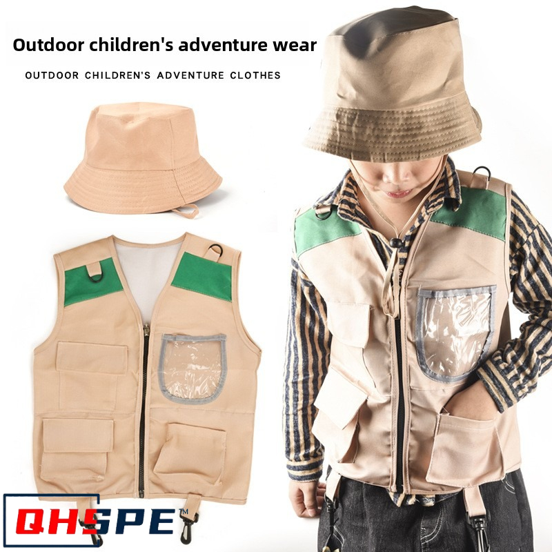 キッズエクスプローラーベスト＆ハットコスチュームサファリカー - Outdoor Adventure Kit For Boys のレビューと価格